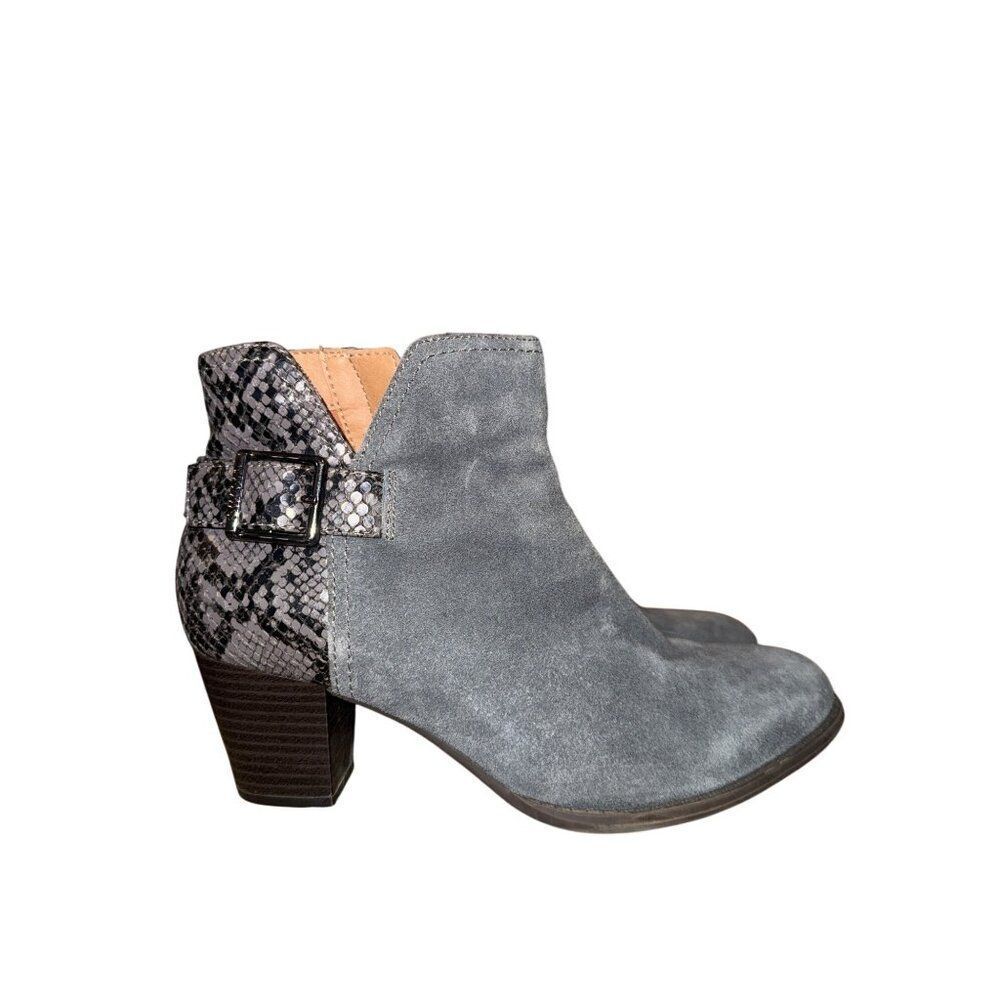 Vionic Naomi Snake Embossed‎ Booties Boots Shoes Size 7.5